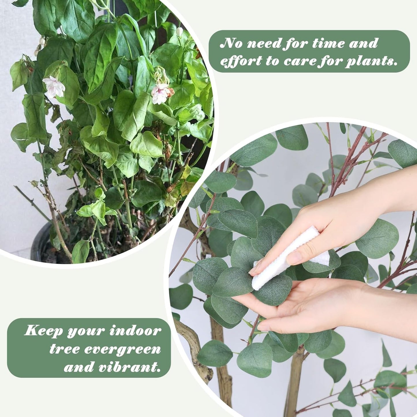 Artificial Eucalyptus Trees with White Planter, 8 FT Faux Eucalyptus Plants Indoor Tall Fake Floor Trees with Silk Leaves and Thick Trunk for Living Room Bedroom Corner Home Office Decoration