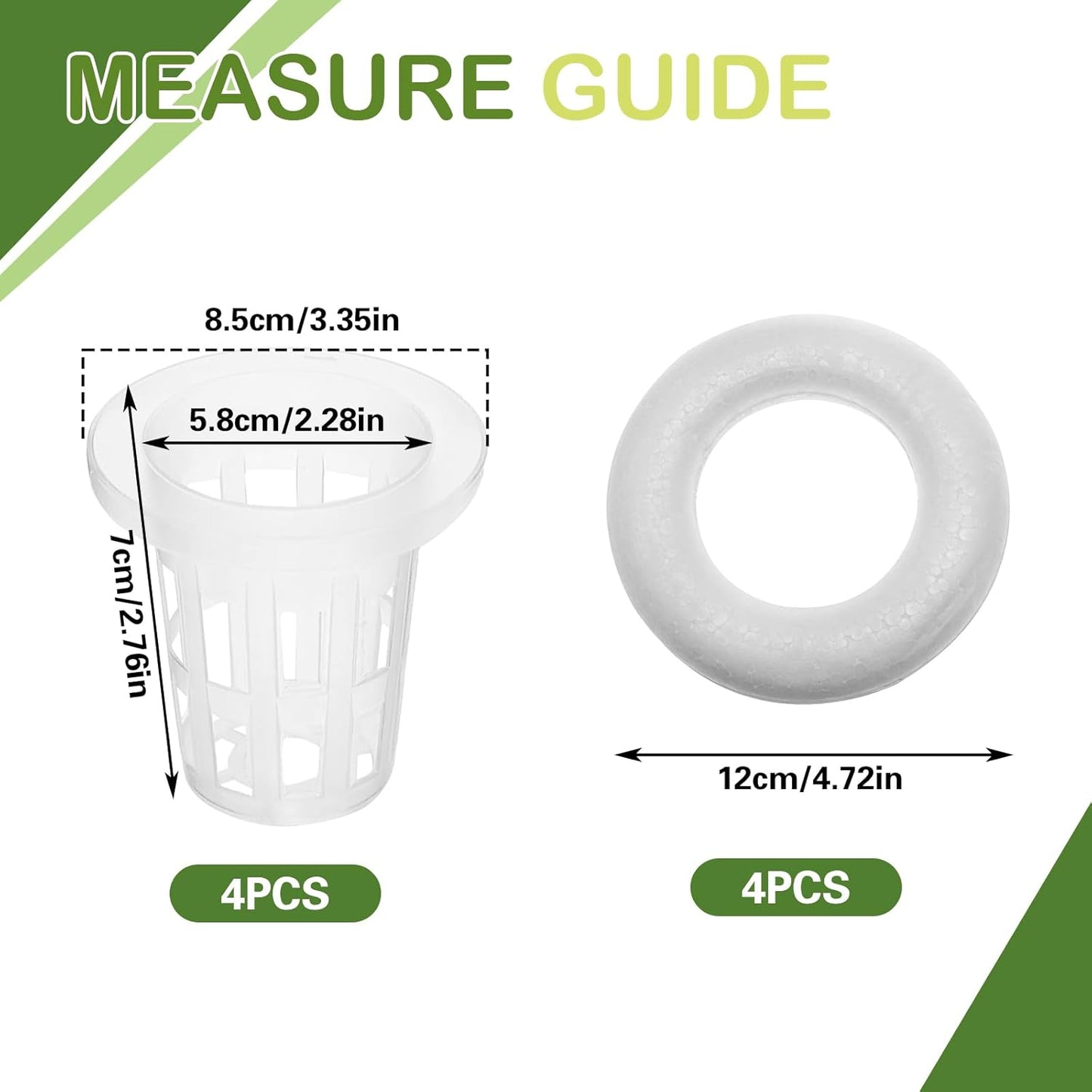 4 PCS Floating Aquarium Plant Holder, Plastic Fish Tank Basket with Foam Rings, Aquatic Pot for Fish Tank Aquaponic Plant Cultivation and Aquascape Decorations