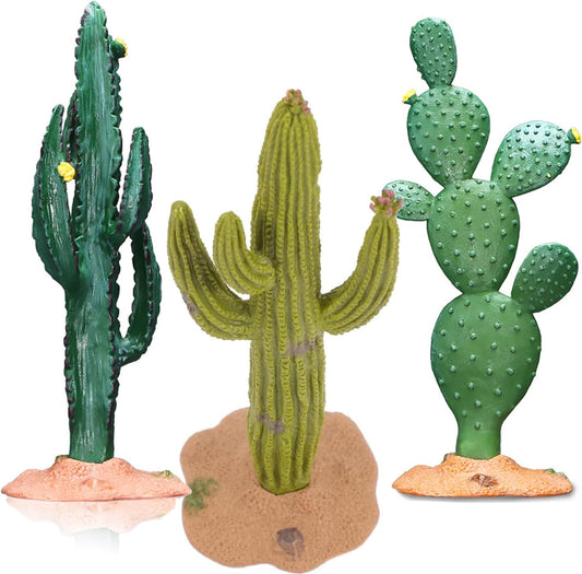 3pcs Green Simulated Cactus Artificial Sand Decoration - Decorative Fake Cactus Plant Table Decoration