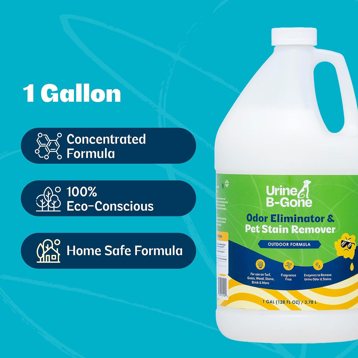 Outdoor Enzyme Cleaner for Pet Odors & Turf, 1 Gallon