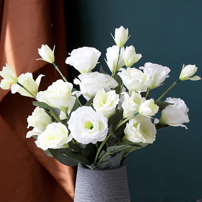 6pcs Artificial Lisianthus Flowers 27.5" Fake Silk Eustoma Lisianthus Stems for Vase Bouquets Home Office Wedding Decor.