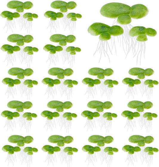 90PCS 3 Sizes Artificial Floating Duckweed Plastic Aquarium Floating Plant Artificial Floatings Plants Fish Tank Plant Simulation Floatings Plants for Fish Tank Aquariums