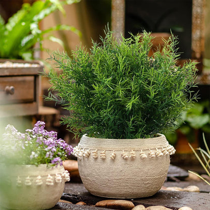 16 Bundles Artificial Greenery Shrubs No Fade Fake Rosemary Grass Plants Outdoor UV Resistant Hanging Plants Home Kitchen Indoor Wedding Garden Patio Farmhouse Decor (16, A)