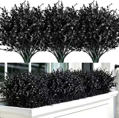 16 Bundles Artificial Greenery Shrubs No Fade Fake Rosemary Grass Plants Outdoor UV Resistant Hanging Plants Home Kitchen Indoor Wedding Garden Patio Farmhouse Decor (16, A)