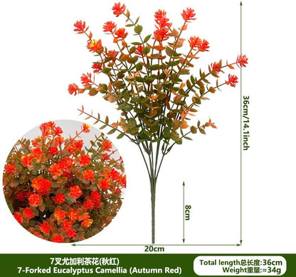 16 Bundles Artificial Greenery Shrubs No Fade Fake Rosemary Grass Plants Outdoor UV Resistant Hanging Plants Home Kitchen Indoor Wedding Garden Patio Farmhouse Decor (16, A)