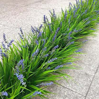 16 Bundles Artificial Greenery Shrubs No Fade Fake Rosemary Grass Plants Outdoor UV Resistant Hanging Plants Home Kitchen Indoor Wedding Garden Patio Farmhouse Decor (16, A)