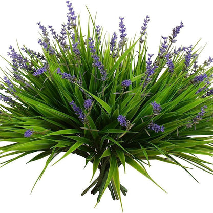 16 Bundles Artificial Greenery Shrubs No Fade Fake Rosemary Grass Plants Outdoor UV Resistant Hanging Plants Home Kitchen Indoor Wedding Garden Patio Farmhouse Decor (16, A)