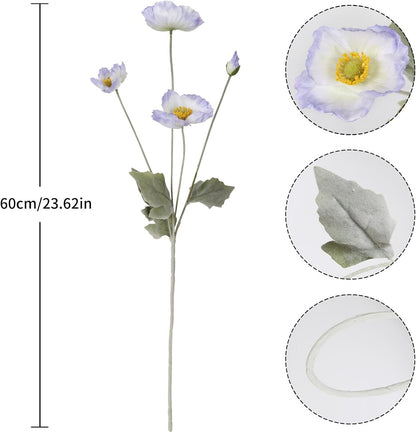 Artificial Poppy Flower,8PCS Faux Pink Poppy Flowers Silk Single Flowers for Wedding Bouquet Party Table Home Decor(Pink)