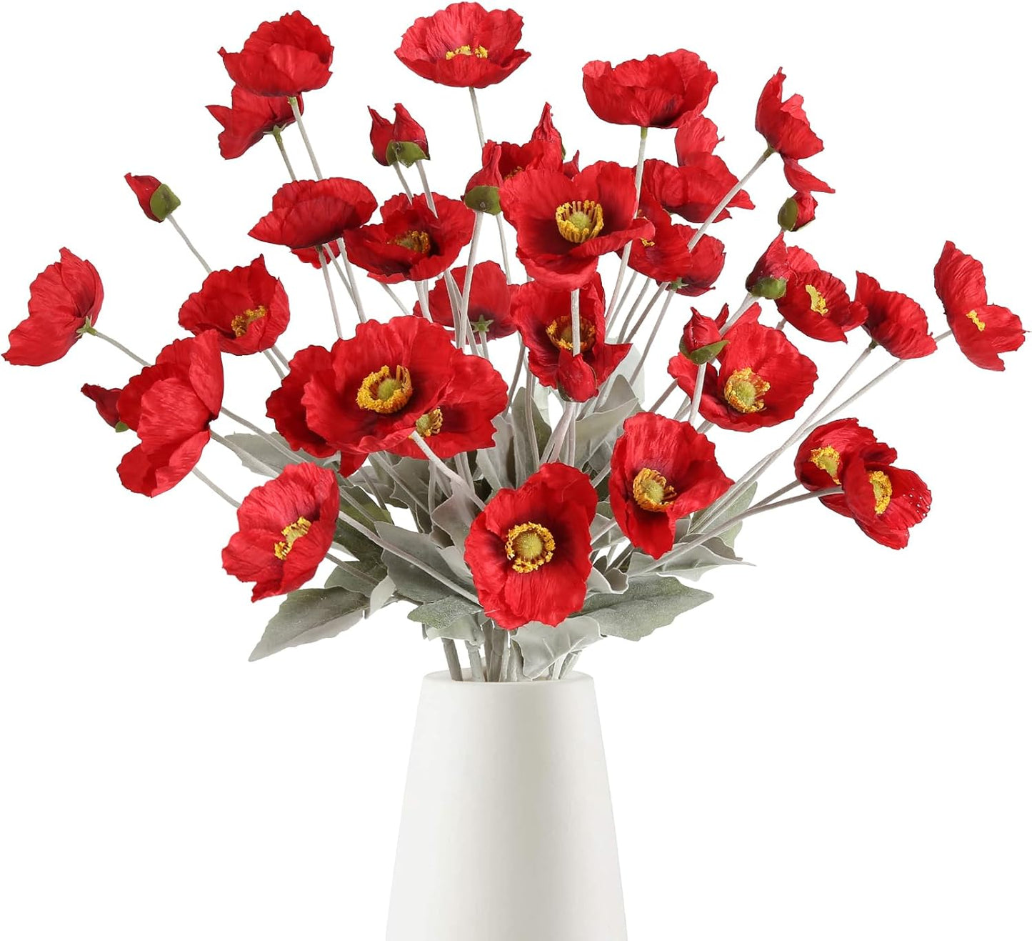 Artificial Poppy Flower,8PCS Faux Pink Poppy Flowers Silk Single Flowers for Wedding Bouquet Party Table Home Decor(Pink)