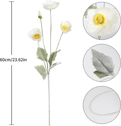 Artificial Poppy Flower,8PCS Faux Pink Poppy Flowers Silk Single Flowers for Wedding Bouquet Party Table Home Decor(Pink)