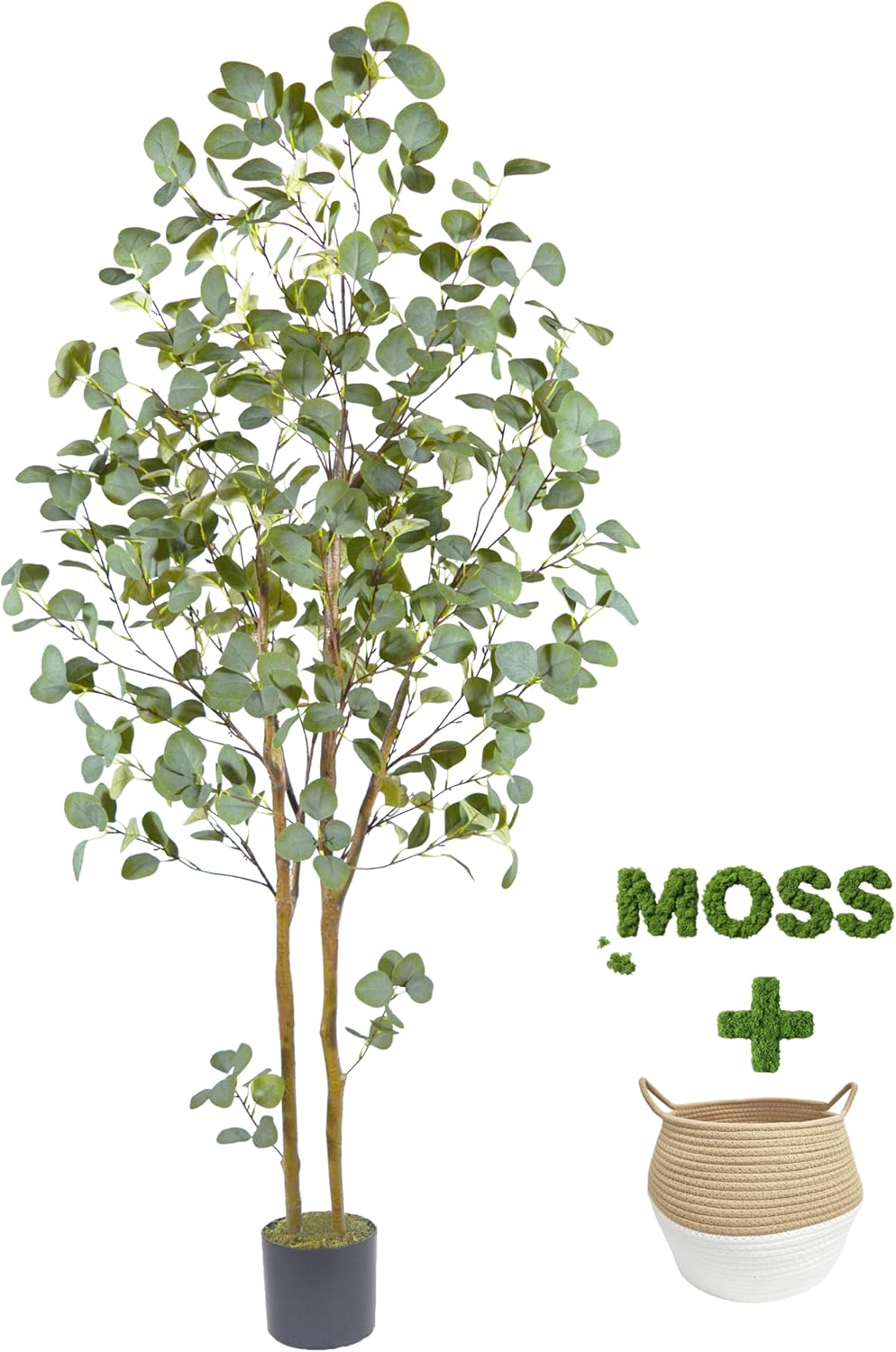 Artificial Fiddle Leaf Fig Tree, 5ft Tall Fake Ficus Lyrata Tree with White Planter, Faux Fig Plant for Indoor Home Office Living Room Décor