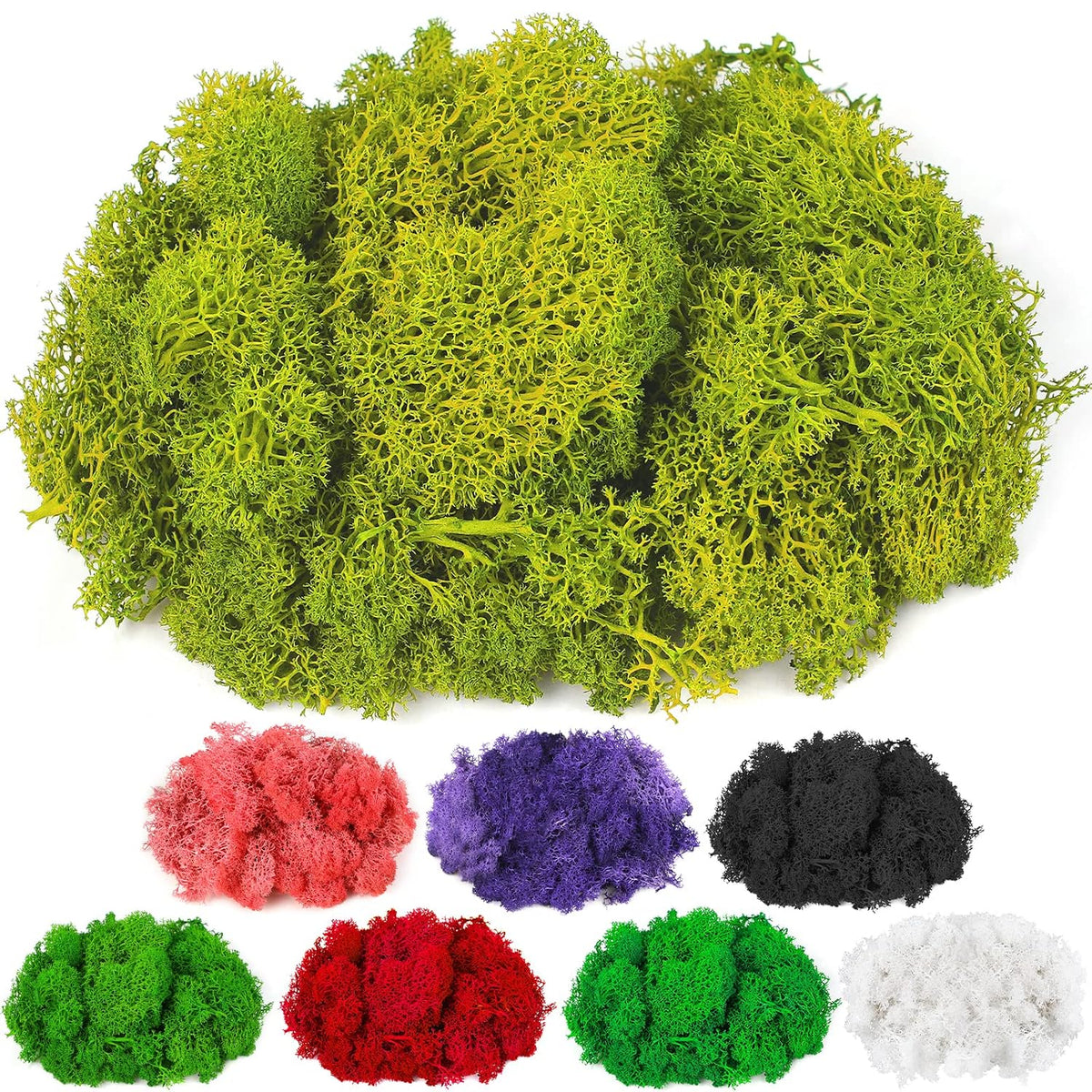 Moss Preserved, 4 OZ Fake Reindeer Moss for Potted Plants for Craft Arts Floral Wall Decor Wedding Centerpieces Fairy Garden Artificial Terrariums Decoration for Christmas(Black)