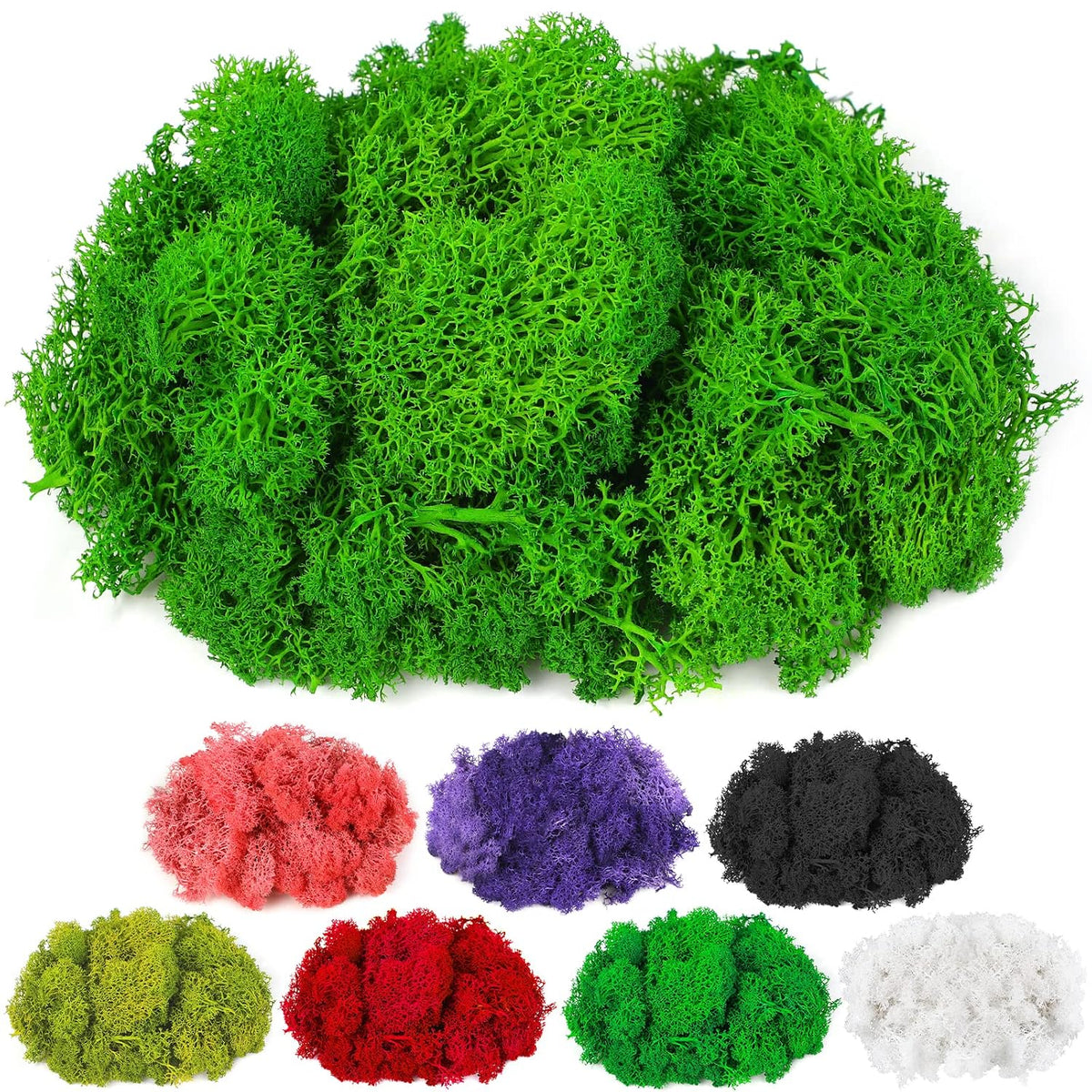 Moss Preserved, 4 OZ Fake Reindeer Moss for Potted Plants for Craft Arts Floral Wall Decor Wedding Centerpieces Fairy Garden Artificial Terrariums Decoration for Christmas(Black)