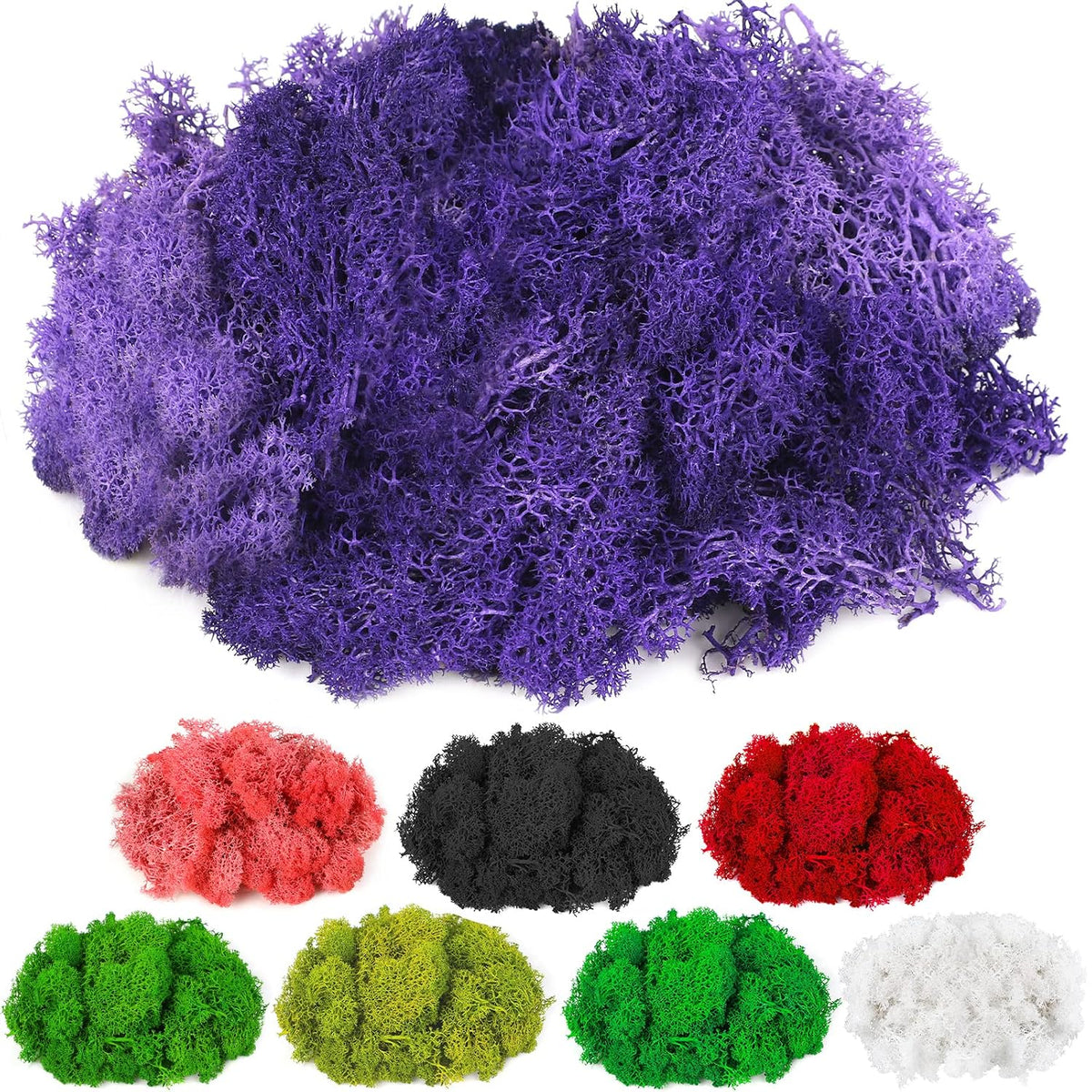 Moss Preserved, 4 OZ Fake Reindeer Moss for Potted Plants for Craft Arts Floral Wall Decor Wedding Centerpieces Fairy Garden Artificial Terrariums Decoration for Christmas(Black)