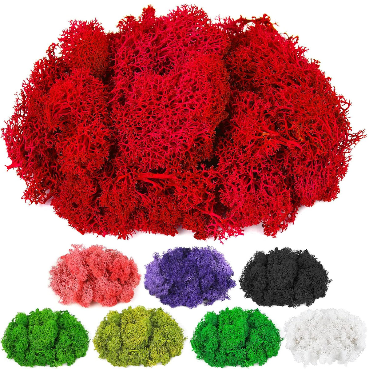 Moss Preserved, 4 OZ Fake Reindeer Moss for Potted Plants for Craft Arts Floral Wall Decor Wedding Centerpieces Fairy Garden Artificial Terrariums Decoration for Christmas(Black)