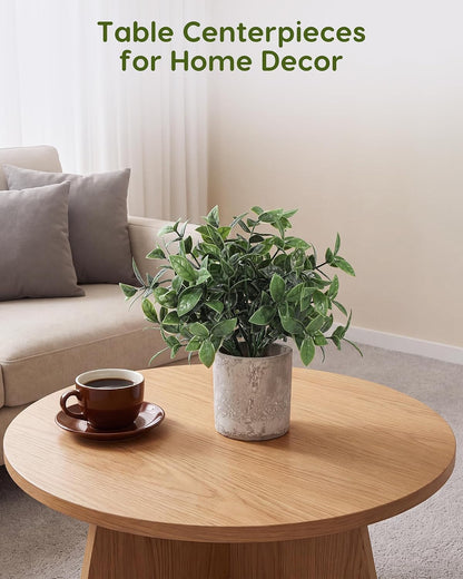2 Pcs Small Fake Plants Eucalyptus, Artificial Plants Indoor for Shelf, Potted Eucalyptus Plants for Home/Bathroom/Pottery Barn/Desk/Farmhouse/Coffee Table Decor (Sage Green)