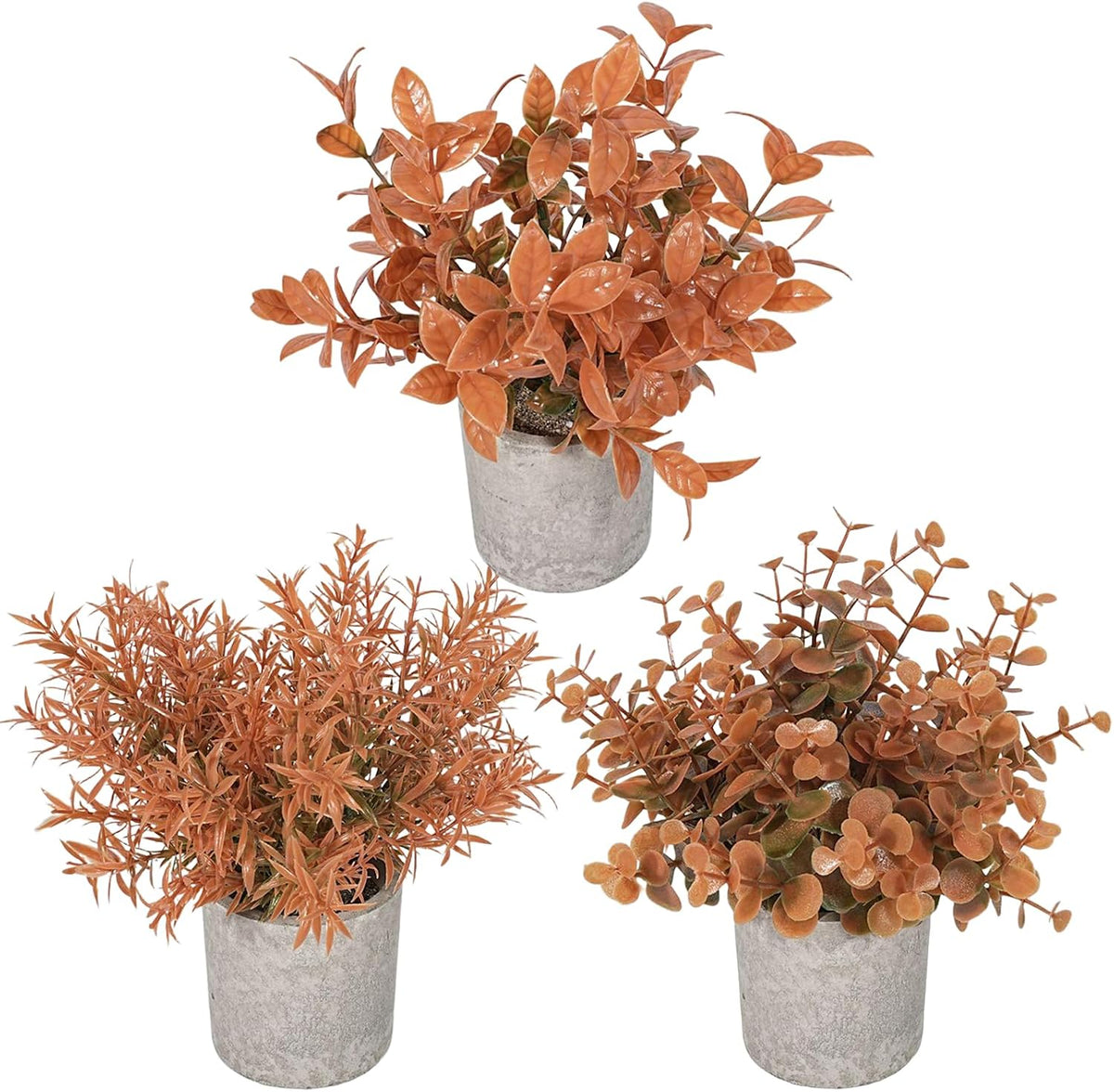 2 Pcs Small Fake Plants Eucalyptus, Artificial Plants Indoor for Shelf, Potted Eucalyptus Plants for Home/Bathroom/Pottery Barn/Desk/Farmhouse/Coffee Table Decor (Sage Green)