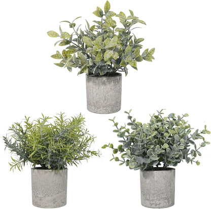 2 Pcs Small Fake Plants Eucalyptus, Artificial Plants Indoor for Shelf, Potted Eucalyptus Plants for Home/Bathroom/Pottery Barn/Desk/Farmhouse/Coffee Table Decor (Sage Green)