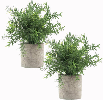 2 Pcs Small Fake Plants Eucalyptus, Artificial Plants Indoor for Shelf, Potted Eucalyptus Plants for Home/Bathroom/Pottery Barn/Desk/Farmhouse/Coffee Table Decor (Sage Green)