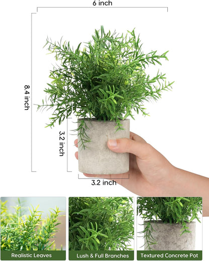 2 Pcs Small Fake Plants Eucalyptus, Artificial Plants Indoor for Shelf, Potted Eucalyptus Plants for Home/Bathroom/Pottery Barn/Desk/Farmhouse/Coffee Table Decor (Sage Green)