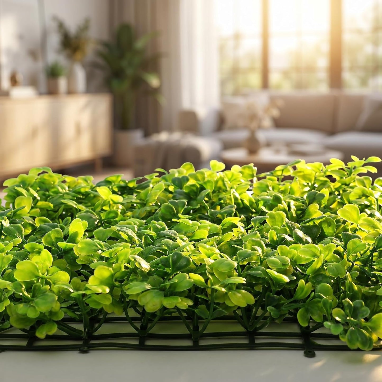 Artificial Aquarium Grass Mat Realistic Plastic Aquarium Plants for Fish Tank Underwater Lawn Decor for Fresh and Salt Water Easy to Clean 9.05 X 9.05 X 1.57 in