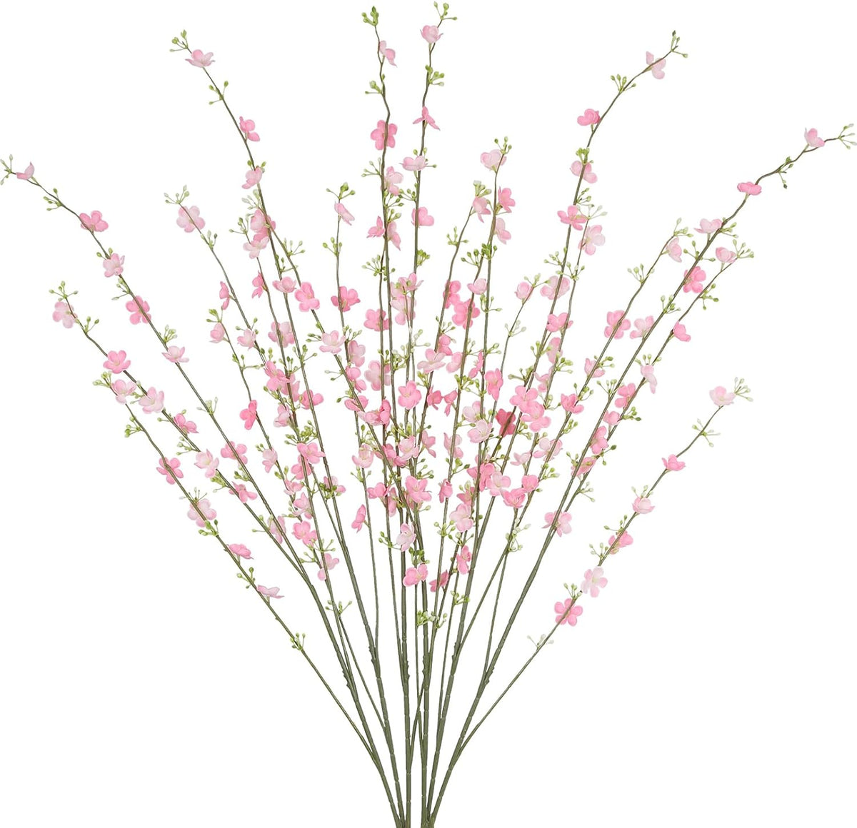 2 Pcs Yellow Flowers Silk Artificial Forsythia Branches Wildflower Stems