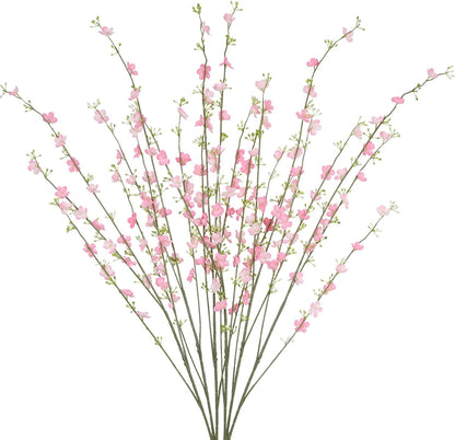 2 Pcs Yellow Flowers Silk Artificial Forsythia Branches Wildflower Stems
