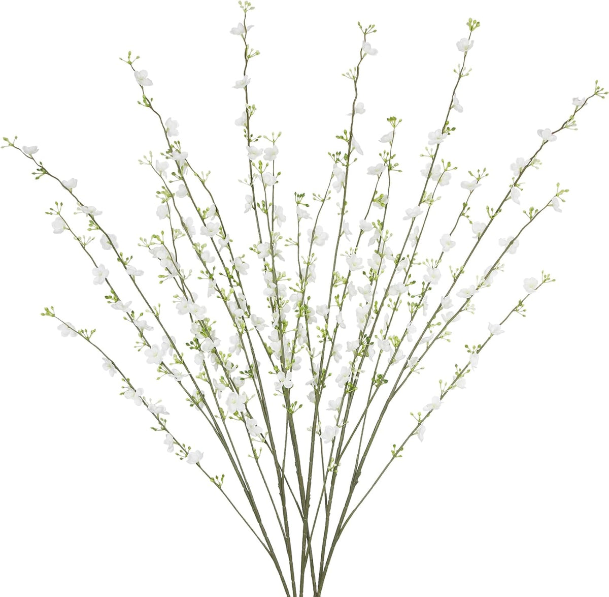 2 Pcs Yellow Flowers Silk Artificial Forsythia Branches Wildflower Stems