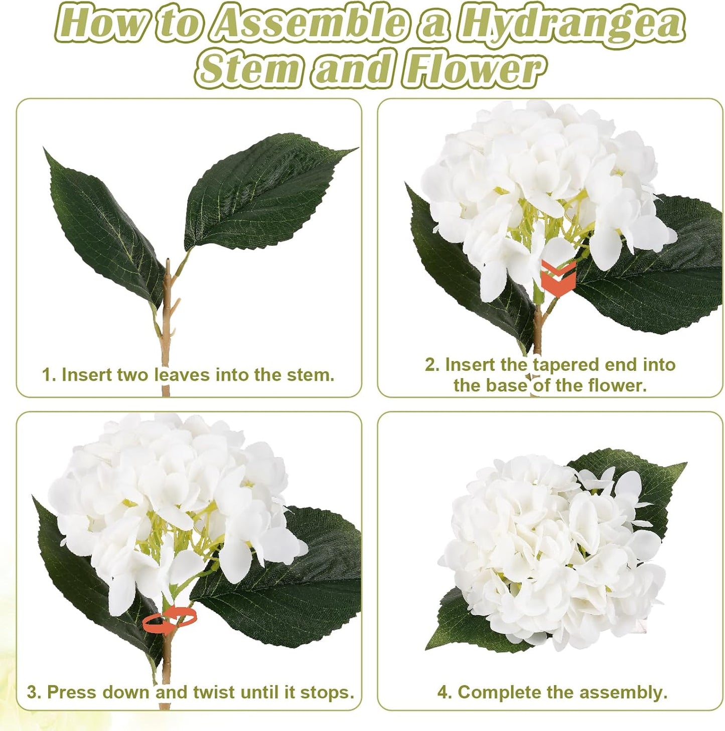 6 Pack Hydrangea Artificial Flowers - 18 Inch Artificial Silk Hydrangea with Stems Bouquets Arrangement for Office Home Party Wedding Centerpiece DIY Floral Decor
