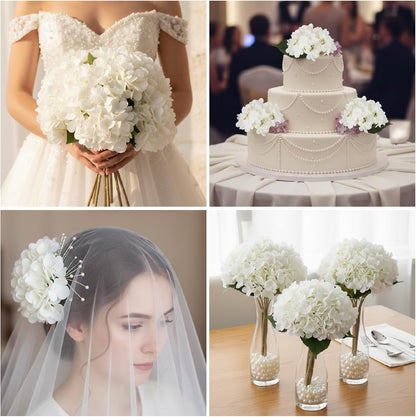 6 Pack Hydrangea Artificial Flowers - 18 Inch Artificial Silk Hydrangea with Stems Bouquets Arrangement for Office Home Party Wedding Centerpiece DIY Floral Decor