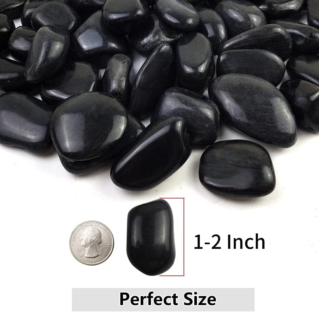 YISZM 5lbs White River Rocks, 1-2 Inch Natural Pebbles for Indoor Plants, High Polished Decorative Stones Vase Filler Fish Tank Aquariums Landscaping Garden Outdoor and Indoor DIY
