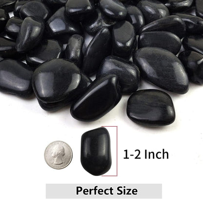 YISZM 5lbs White River Rocks, 1-2 Inch Natural Pebbles for Indoor Plants, High Polished Decorative Stones Vase Filler Fish Tank Aquariums Landscaping Garden Outdoor and Indoor DIY