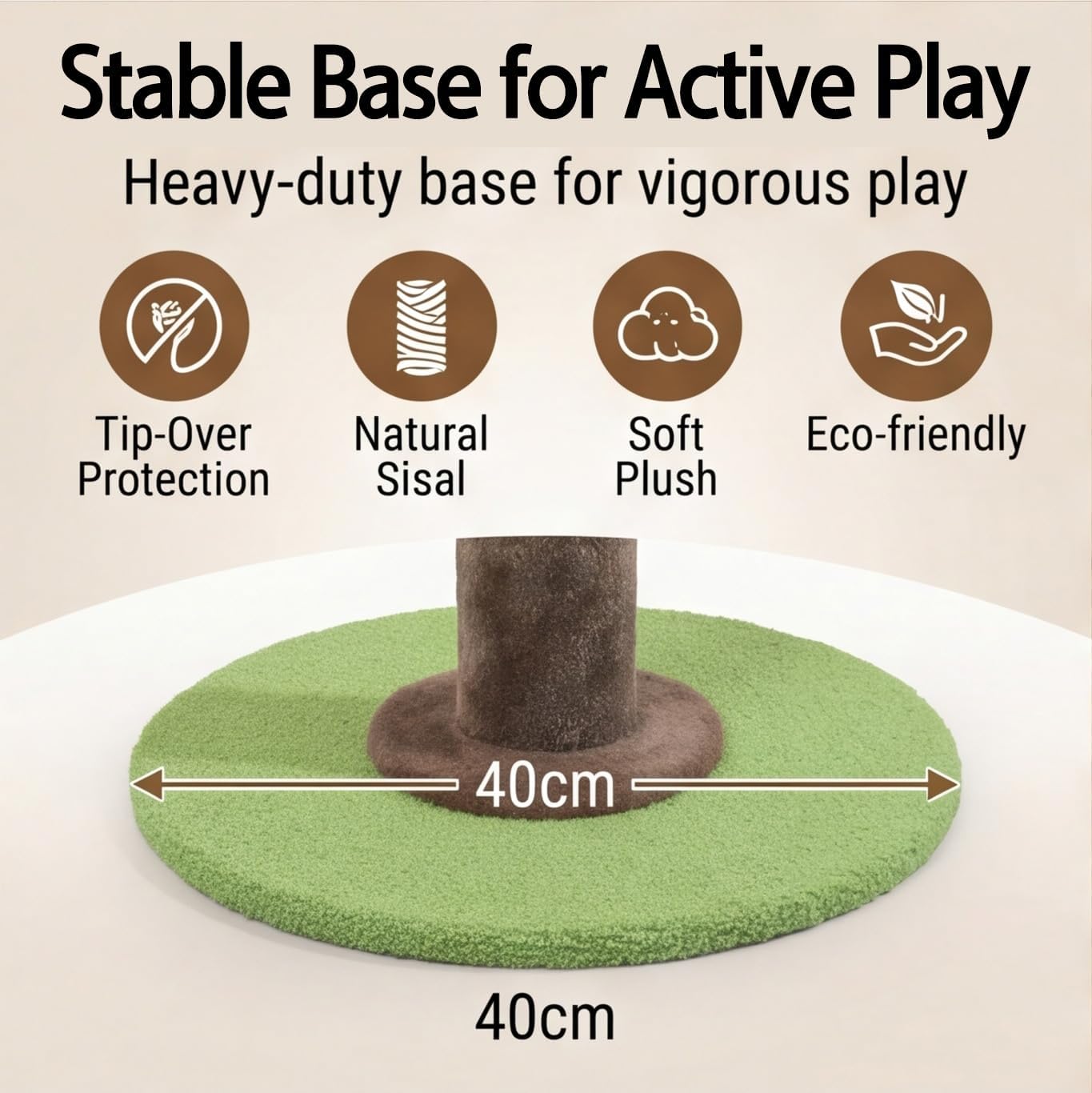 Areca Palm Cat Scratching Post Cat Scratcher Tower with 2-Layer Ball Tracks