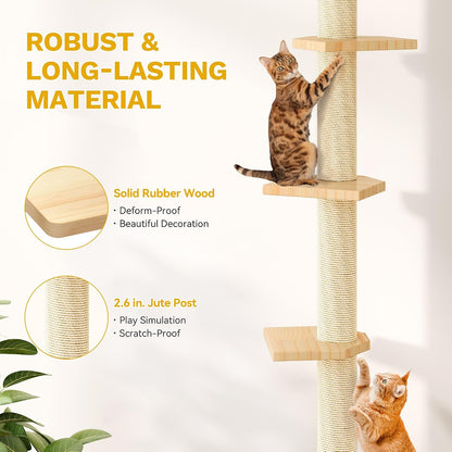 37in Tall Cactus Cat Tree Tower with Self-Grooming Brush, Cute Cat Climbing Tower for Indoor Cats with Cat Condo, Plush Platform, Hammock, Sisal Scratching Posts, Dangling Ball