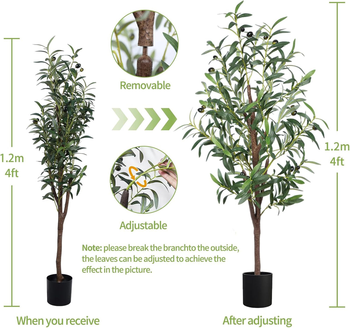 Artificial Olive Tree,4FT Faux Olive Tree for Home Office Decor