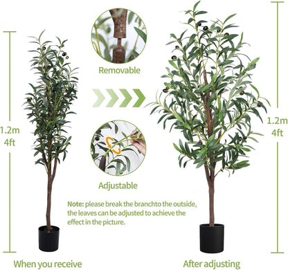 Artificial Olive Tree,4FT Faux Olive Tree for Home Office Decor