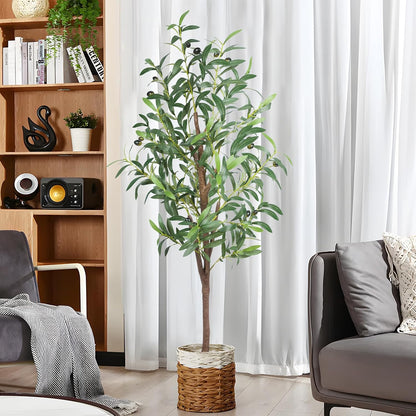 Artificial Olive Tree,4FT Faux Olive Tree for Home Office Decor