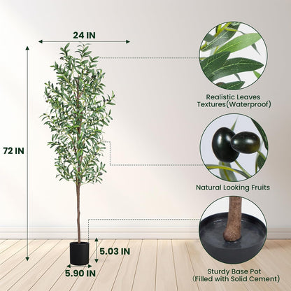 Artificial Olive Tree,4FT Faux Olive Tree for Home Office Decor