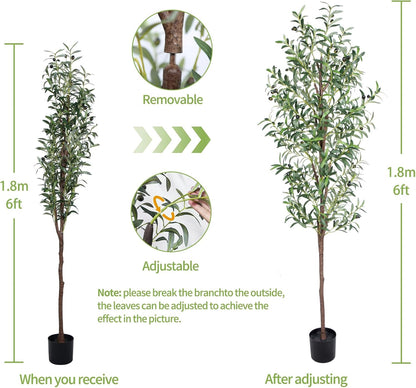 Artificial Olive Tree,4FT Faux Olive Tree for Home Office Decor