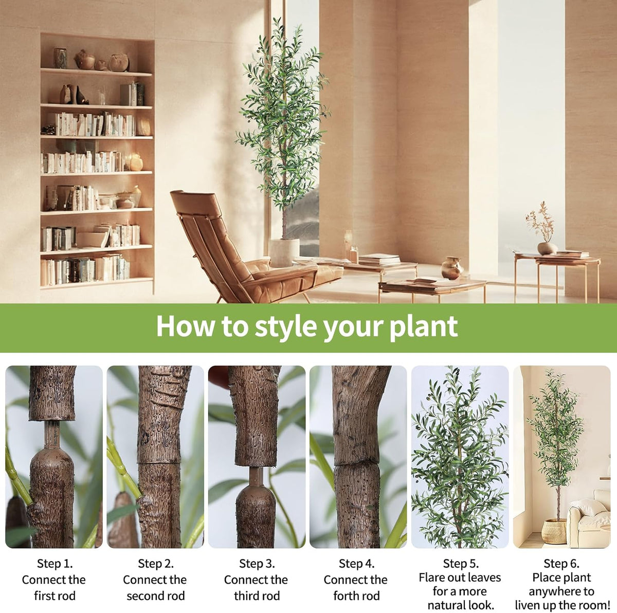 Artificial Olive Tree,4FT Faux Olive Tree for Home Office Decor