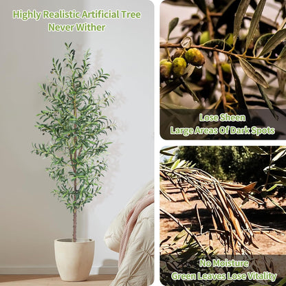 Artificial Olive Tree,4FT Faux Olive Tree for Home Office Decor