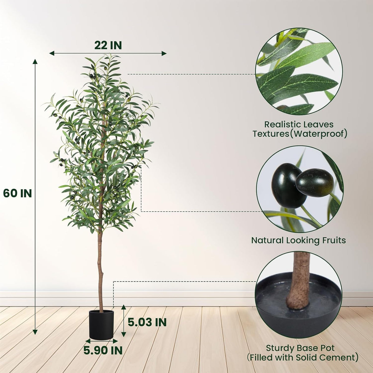Artificial Olive Tree,4FT Faux Olive Tree for Home Office Decor