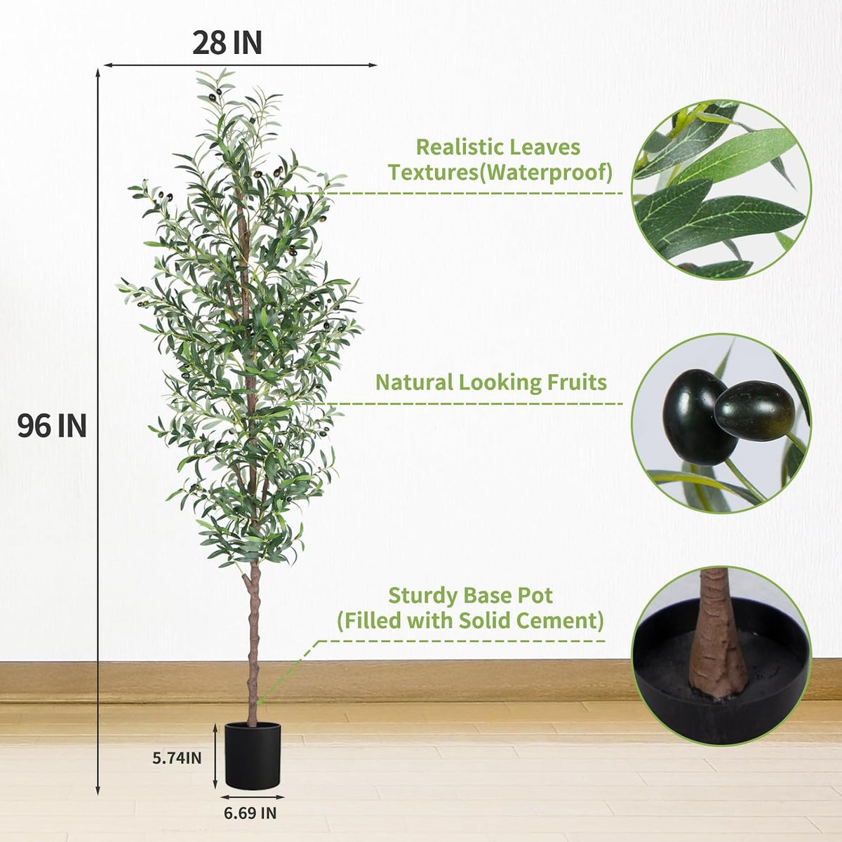 Artificial Olive Tree,4FT Faux Olive Tree for Home Office Decor