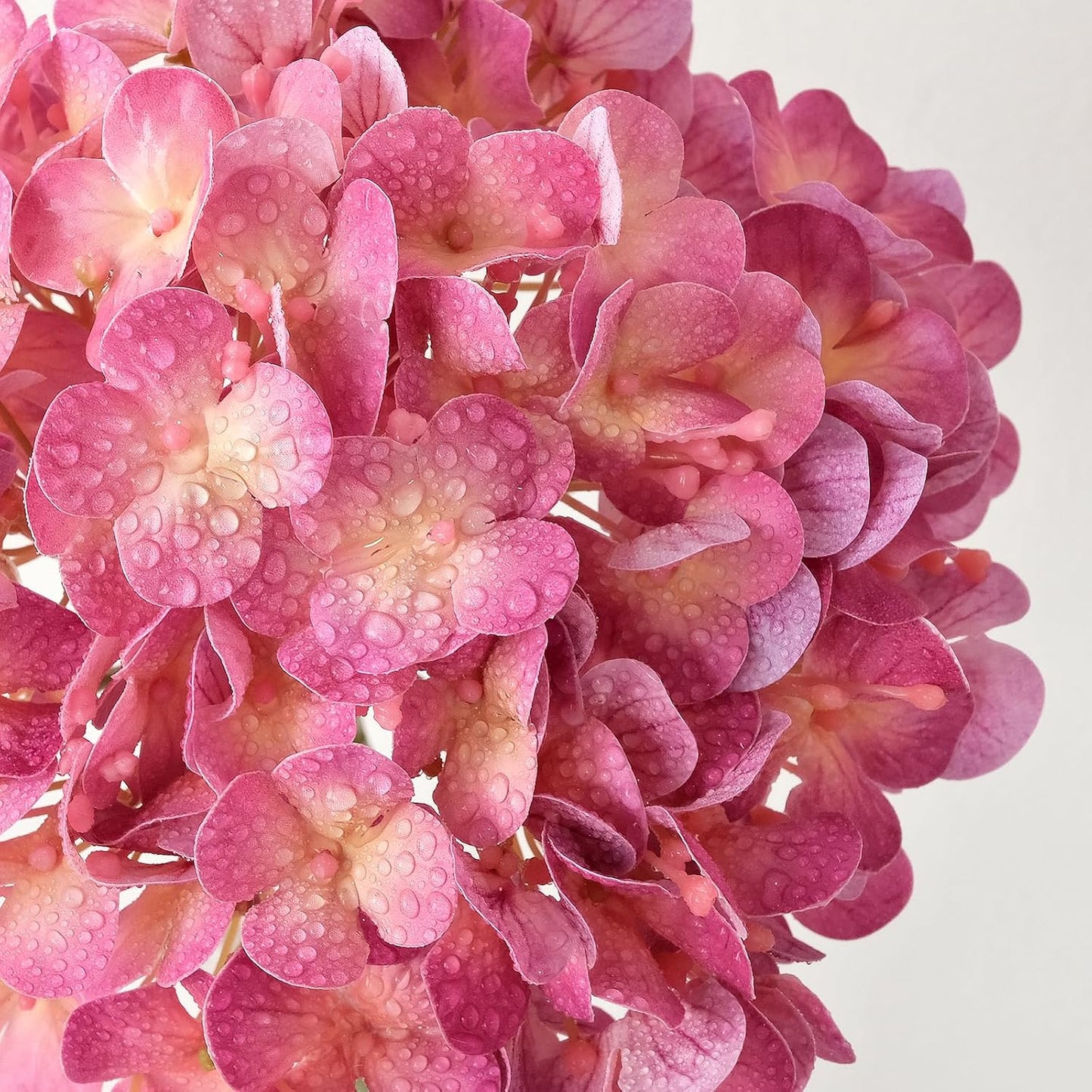 20" 4PCS Artificial Light Blue Hydrangea Flowers Large Faux Latex Real Touch Fake Hydrangeas Silk Bouquet with Leaves Stems for Family Table Office Wedding Party Arrangements