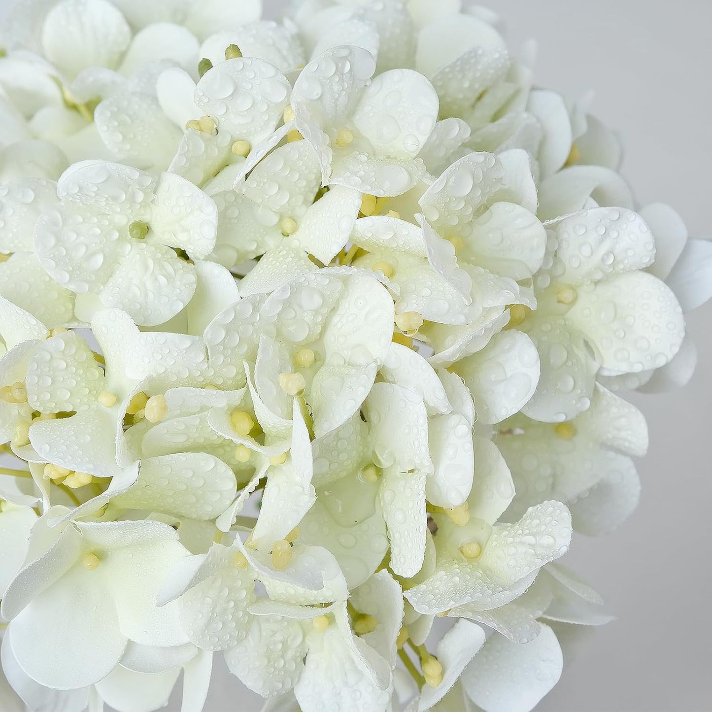 20" 4PCS Artificial Light Blue Hydrangea Flowers Large Faux Latex Real Touch Fake Hydrangeas Silk Bouquet with Leaves Stems for Family Table Office Wedding Party Arrangements