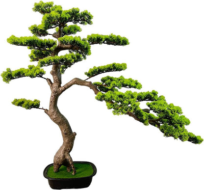 2.3ft Artificial Juniper Bonsai Tree with Black Plastic Pot
