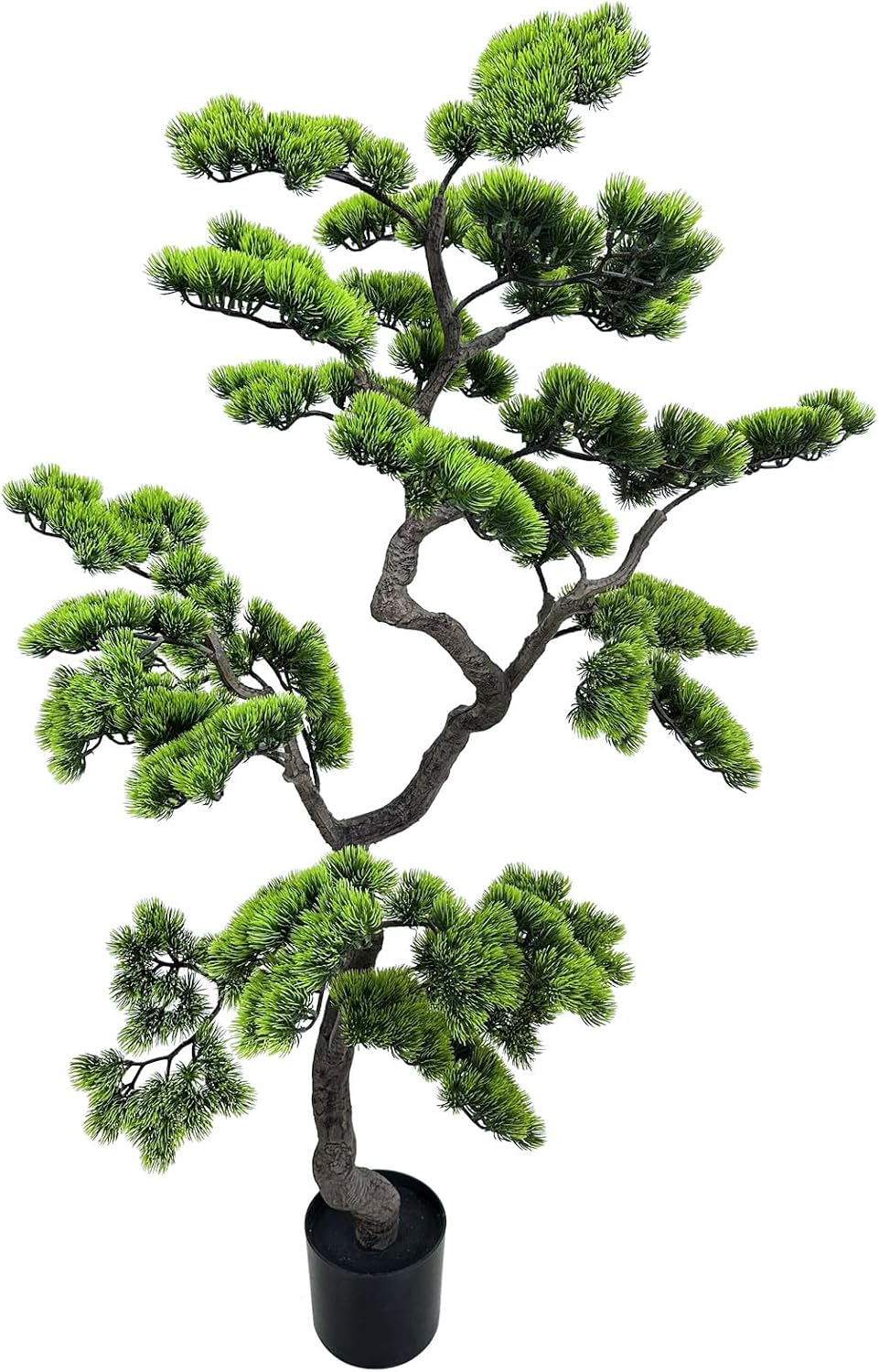 2.3ft Artificial Juniper Bonsai Tree with Black Plastic Pot