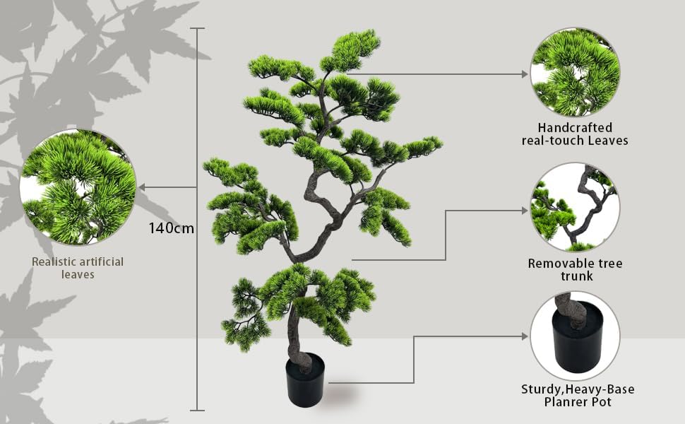 2.3ft Artificial Juniper Bonsai Tree with Black Plastic Pot
