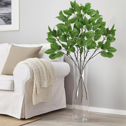 Artificial Camellia Leaf Stems 3PCS Faux Greenery Stems and 32.2” Branches for Vase Fake Leaves Silk Plant for Floor Vase Home Office Wedding Table Centerpiece Indoor Farmhouse Decor