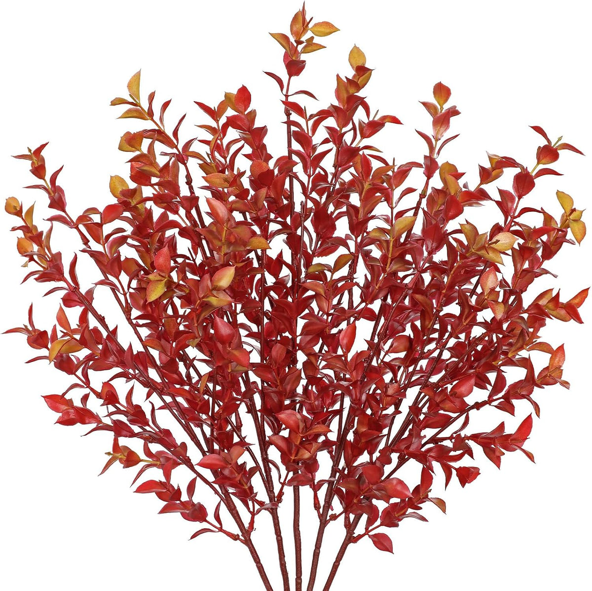 Artificial Camellia Leaf Stems 3PCS Faux Greenery Stems and 32.2” Branches for Vase Fake Leaves Silk Plant for Floor Vase Home Office Wedding Table Centerpiece Indoor Farmhouse Decor